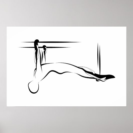 Pilates hangende pull up pose - Cadillac Poster (Voorkant)