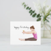 Pilates Happy Birthday-kaart met cocktail Briefkaart (Staand voorkant)