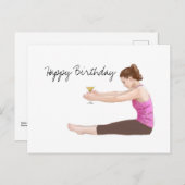 Pilates Happy Birthday-kaart met cocktail Briefkaart (Voorkant / Achterkant)