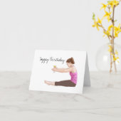 Pilates Happy Birthday-kaart met cocktail Kaart (Gele Bloem)