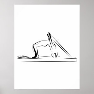 Pilates - headstand op het hervormde poster