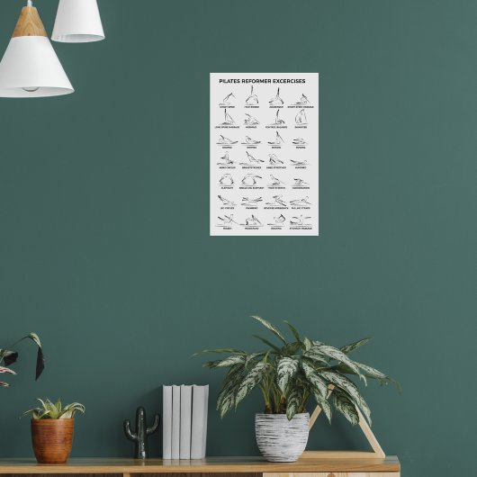 Pilates hervormer oefeningen poster (Woonkamer 1)