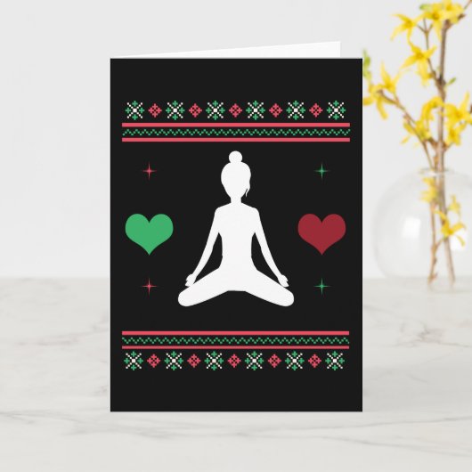 Pilates Hettelijke Kersttrui Yoga Kerstmis Kaart (Gele Bloem)