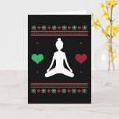 Pilates Horrelijke Kersttrui Yoga Kerstmis Kaart (Gele Bloem)