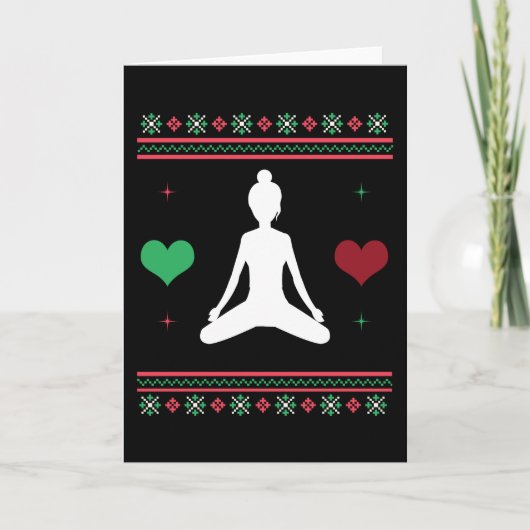 Pilates Horrendelijke Kersttrui Yoga Kerstmis Kaart (Voorkant)