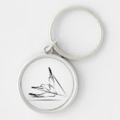 Pilates-houding roeien op de Reformer Sleutelhanger (Voorkant)