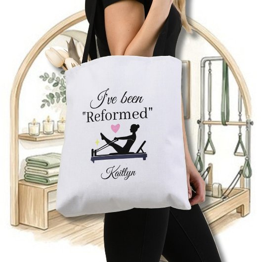 PILATES IK BEN "GEWIJZIGD" REFORMER NAAM TOTE BAG
