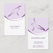 Pilates instructeur kaart met twee pilates poses visitekaartje (Voorkant / Achterkant)