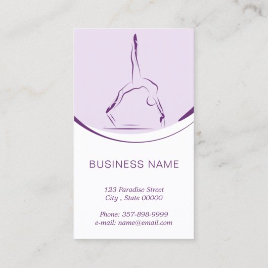 Pilates instructeur kaart met twee pilates poses visitekaartje (Achterkant)