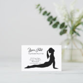 Pilates Instructeur Minimalist Zwart-Wit Visitekaartje (Staand voorkant)
