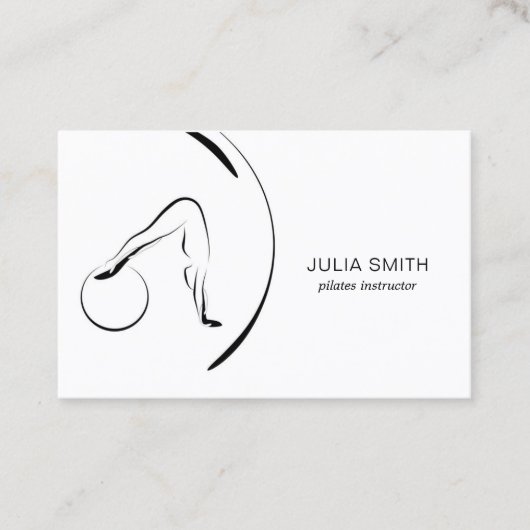Pilates Instructeur Pilates Poses met Pilates Ball Visitekaartje (Voorkant)
