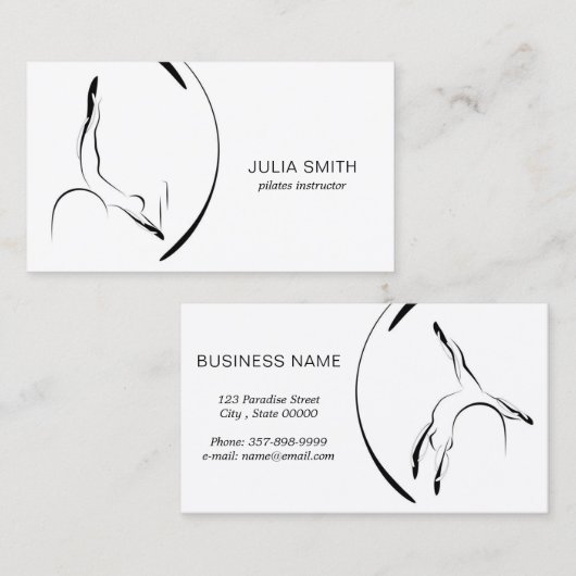 Pilates Instructeur Pilates Poses Pilates Barrel Visitekaartje (Voorkant / Achterkant)