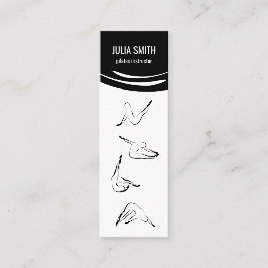 Pilates Instructeur Vier Pilates Poses Mini Visitekaartje (Voorkant)