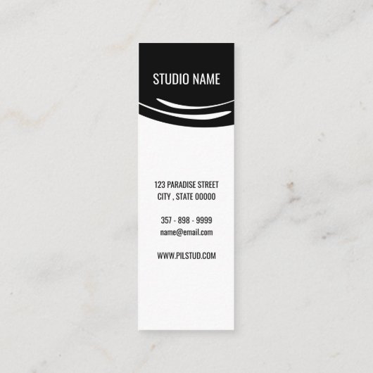 Pilates Instructeur Vier Pilates Poses Mini Visitekaartje (Achterkant)