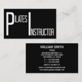 Pilates instructeur zwart-wit visitekaartje (Voorkant / Achterkant)