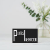 Pilates instructeur zwart-wit visitekaartje (Staand voorkant)