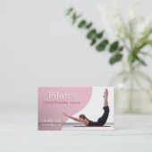 Pilates Instruction (roze) - custom Visitekaartje (Staand voorkant)