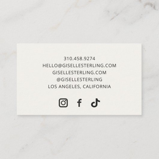 Pilates Instructor Neutral Beige Watercolor Visitekaartje (Achterkant)