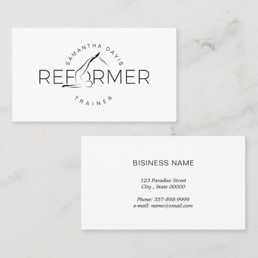 Pilates Instructor Pilates Reform Visitekaartje (Voorkant / Achterkant)