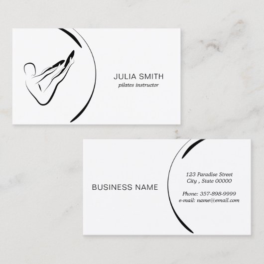 Pilates Instructor Pilates Rocker Pose Visitekaartje (Voorkant / Achterkant)