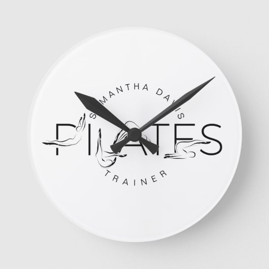 Pilates Instructor Pilates word Metal Print Ronde Klok (Voorkant)