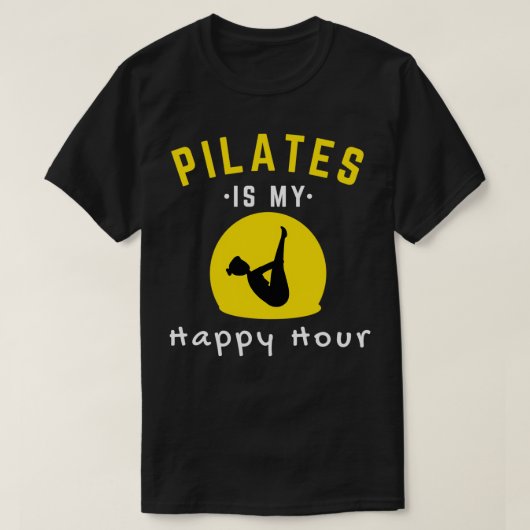 Pilates is mijn Happy Hour 10 T-shirt (Design voorkant)