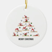 Pilates Kerst Reformer Kerstmis Keramisch Ornament (Voorkant)