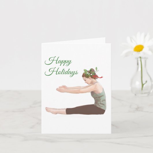 Pilates Kerstkaart Rug Rekken Kaart (Kleine Plant)