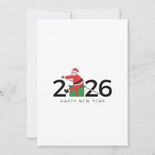 Pilates Kerstman Gelukkig Nieuwjaar Feestdagenkaart