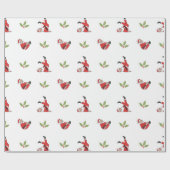 Pilates Kerstman Naadloze Kerstpatronen Cadeaupapier (Vlak)