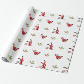 Pilates Kerstman Naadloze Kerstpatronen Cadeaupapier (Uitgerold)