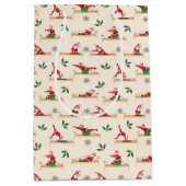 Pilates Kerstman Naadloze Kerstpatronen Medium Cadeauzakje (Voorkant)
