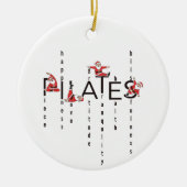 Pilates Kerstman Reformer Kerstmis Keramisch Ornament (Voorkant)