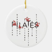 Pilates Kerstman Reformer Kerstmis Keramisch Ornament (Achterkant)