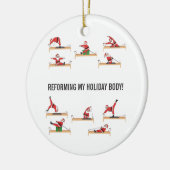 Pilates Kerstman Reformer Kerstmis Keramisch Ornament (Links)