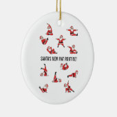 Pilates Kerstman Reformer Kerstmis Keramisch Ornament (Rechts)