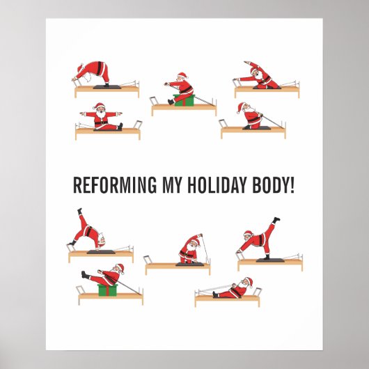 Pilates Kerstman Reformer Kerstmis Poster (Voorkant)