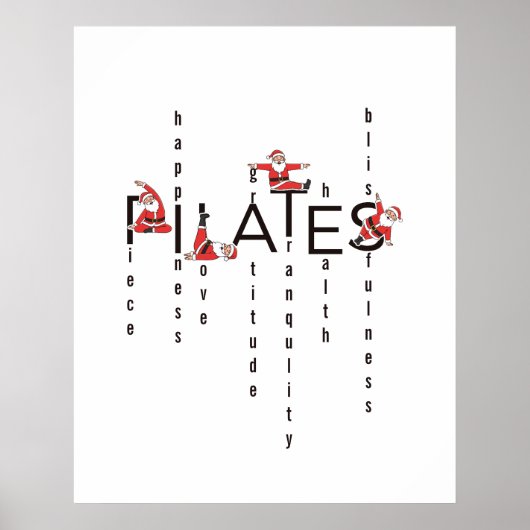 Pilates Kerstman Reformer Kerstmis Poster (Voorkant)