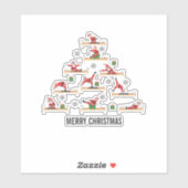 Pilates Kerstman Reformer Kerstmis Sticker (Vel)