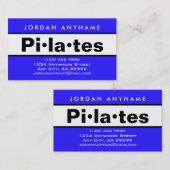 Pilates Klasse Instructeur Bold Blauw en Wit Visitekaartje (Voorkant / Achterkant)