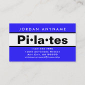 Pilates Klasse Instructeur Bold Blauw en Wit Visitekaartje (Achterkant)