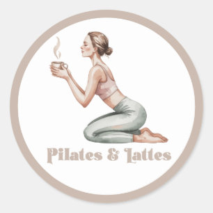 Pilates & Lattes Wellness Ervaring Feest Ronde Sticker