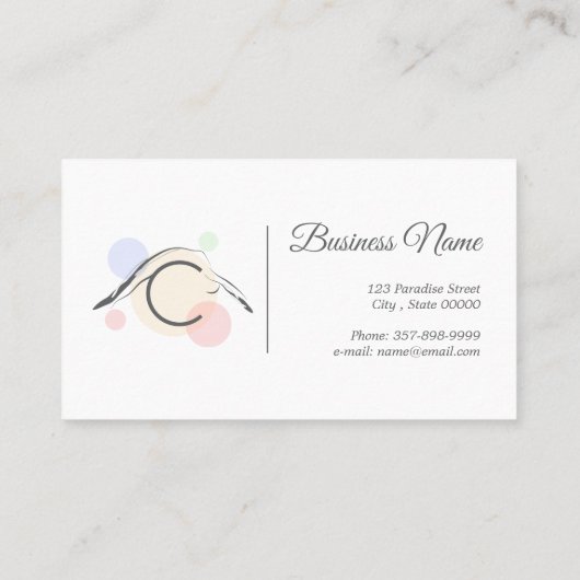 Pilates Letter C Pose | Monogram Letter C Pilates Visitekaartje (Achterkant)