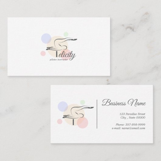 Pilates Letter F Pose | Monogram letter F Pilates Visitekaartje (Voorkant / Achterkant)