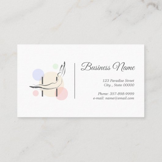 Pilates Letter H Pose | Monogram letter H Pilates Visitekaartje (Achterkant)