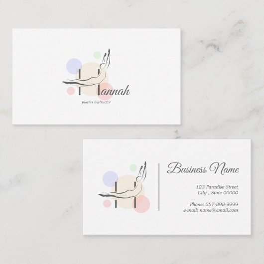 Pilates Letter H Pose | Monogram letter H Pilates Visitekaartje (Voorkant / Achterkant)