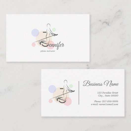 Pilates Letter J Pose | Monogram letter J Pilates Visitekaartje (Voorkant / Achterkant)