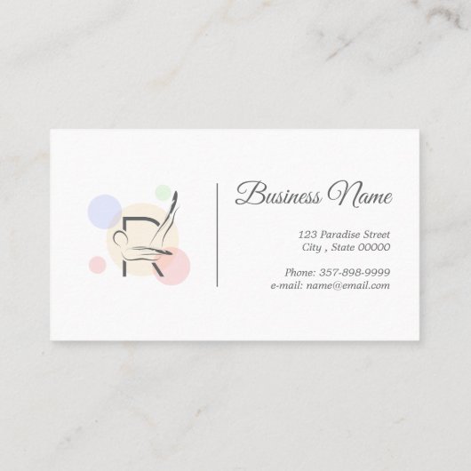 Pilates Letter R Pose | Monogram Letter R Pilates Visitekaartje (Achterkant)