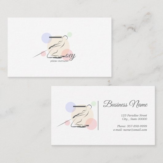 Pilates Letter Z Pose | Monogram letter Z Pilates Visitekaartje (Voorkant / Achterkant)