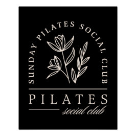 Pilates liefhebbers sociale club luxe studio zwart perfect poster